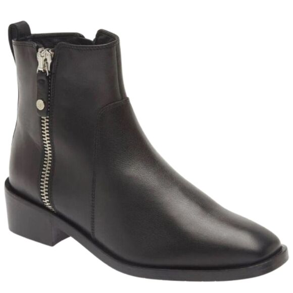Aquatalia Women's Colbie Weatherproof Black Leather Boots Size 10M - Picture 1 of 6